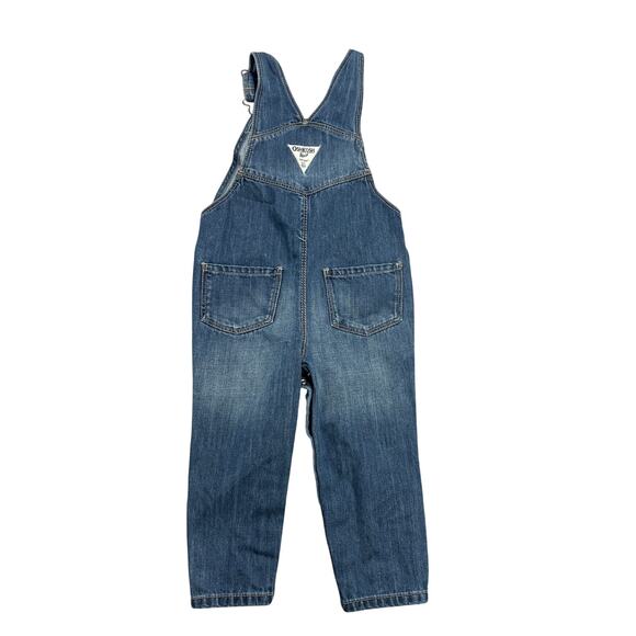 OshKosh B’gosh Denim Heart Bib Overalls 18-24M Snap Inseam Adjustable - Picture 1 of 6